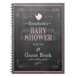 Wunderlicher rosa Tafel-BabypartyGuestbook Notizblock
