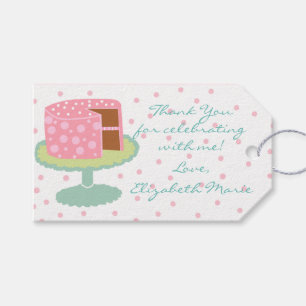 Wunderlicher rosa Tupfen-Geburtstags-Kuchen - Geschenkanhänger