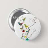 Wunderlicher Sommer-Vogel-Wirbels-moderne Button (Vorne & Hinten)