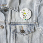 Wunderlicher Sommer-Vogel-Wirbels-moderne Button (Beispiel)