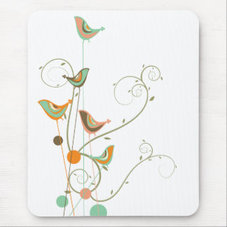 Wunderlicher Sommer-Vogel-Wirbels-moderne Mousepad