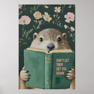 Wunderlicher Waldmurmeltier-Lesebuch-Kunstprint Poster
