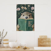 Wunderlicher Waldmurmeltier-Lesebuch-Kunstprint Poster (Küche)