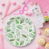 Wunderlicher Watercolor verlässt Grün | Pappteller (Party)