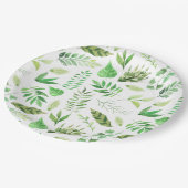 Wunderlicher Watercolor verlässt Grün | Pappteller (Schrägansicht)