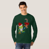 Wunderlicher Weihnachtsfrosch und Zuckerstange-T - T-Shirt (Vorne ganz)