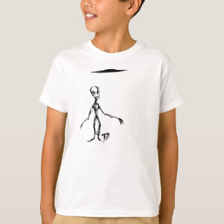 Wunderliches alien mit FliegenSaucer UFO T-Shirt