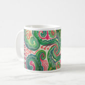 Wunderliches Aquarell: Rosa und hellgrünes II Kaffeetasse (Vorderseite Links)