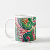 Wunderliches Aquarell: Rosa und hellgrünes II Kaffeetasse (Links)