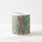 Wunderliches Aquarell: Rosa und hellgrünes Kaffeetasse (Mittel)