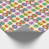 Wunderliches buntes Eulen-Muster Geschenkpapier (Ecke)