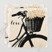 Wunderliches Fahrrad mit den Blumen, die Einladung (Vorne/Hinten)