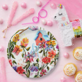 WUNDERLICHES GARTEN-VOGEL-HAUS-MONOGRAMM-PARTY PAPPTELLER (Party)