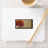 Wunderliches Herz-Blatt-dunkle Baum-Orange u. Adressaufkleber (Insitu)