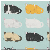 Wunderliches Katzen-Muster Stoff (Nahaufnahme)