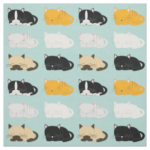 Wunderliches Katzen-Muster Stoff