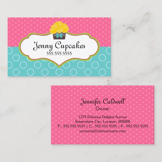 Wunderliches Kuchen-Backen Visitenkarte (Vorne/Hinten)