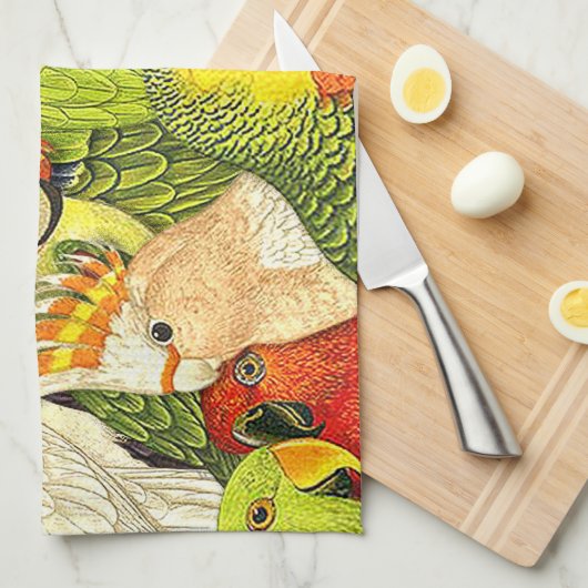 Wunderliches Natur-Grün plappert Vogel-Muster nach Handtuch (Viertel Falte)