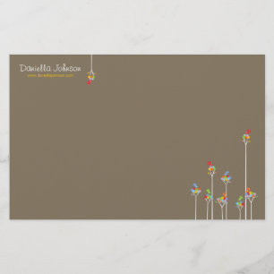 Wunderliches niedliches tweeten Vogel-bunte Briefpapier