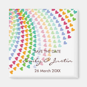 Wunderliches Regenbogen-Herz besprüht Save the Magnet