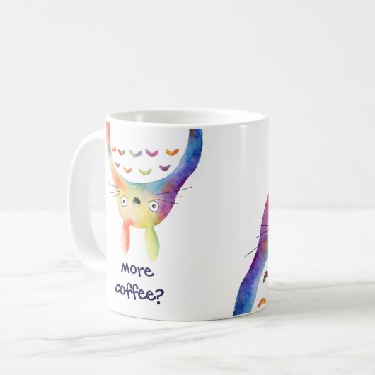 Wunderliches Regenbogen-Tier Kaffeetasse (Vorderseite Links)