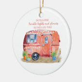 Wunderliches Retro Camper-Wohnwagen-Freund-Zitat Keramik Ornament (Links)