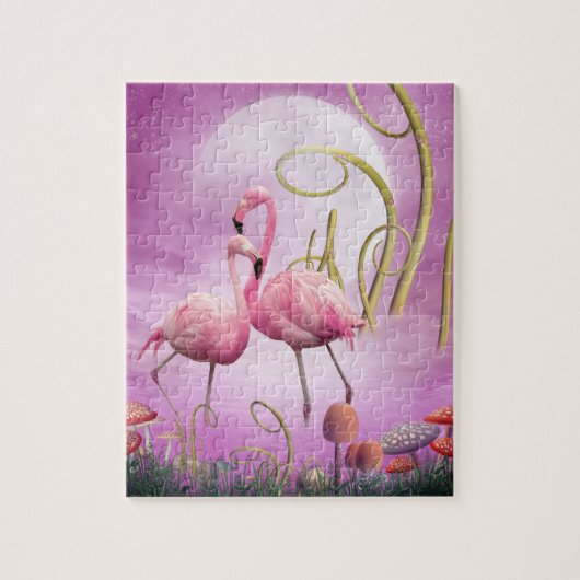 Wunderliches rosa Flamingo-Puzzlespiel Puzzle (Vertikal)