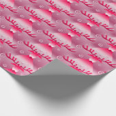 Wunderliches rosa Ren-Weihnachtsmuster Geschenkpapier (Ecke)
