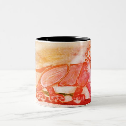 wunderliches rotes Löwekaffee-Tassen-Waldtier Zweifarbige Tasse (Mittel)