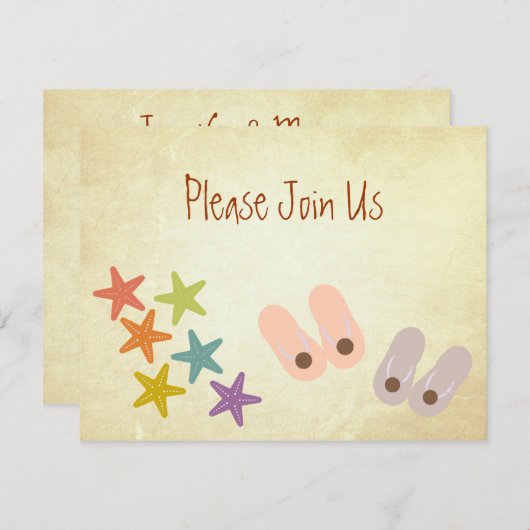 Wunderliches Strand-Party Einladung (Vorne/Hinten)