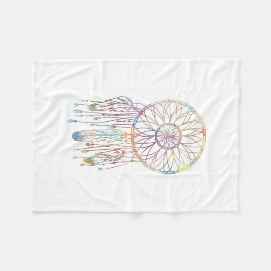 Wunderliches Traumfänger-Aquarell Girly Fleecedecke (Vorderseite (Horizontal))