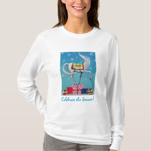 Wunderliches Weihnachtspferdefeiertags-Shirt T-Shirt