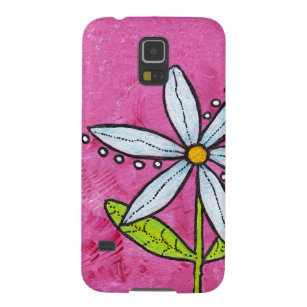 Wunderliches weißes Gänseblümchen-Blumen-Rosa Samsung Galaxy S5 Cover