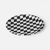 Wunderliches weißes Harlekin-Diamant-Muster Pappteller (Schrägansicht)