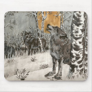 Wunderliches Wölfe mousepad