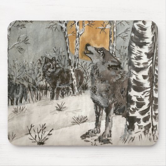 Wunderliches Wölfe mousepad (Vorne)