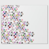 Wunderliches Zickzack ausgebogtes mit Blumenmuster Geschenkpapier (Flach)