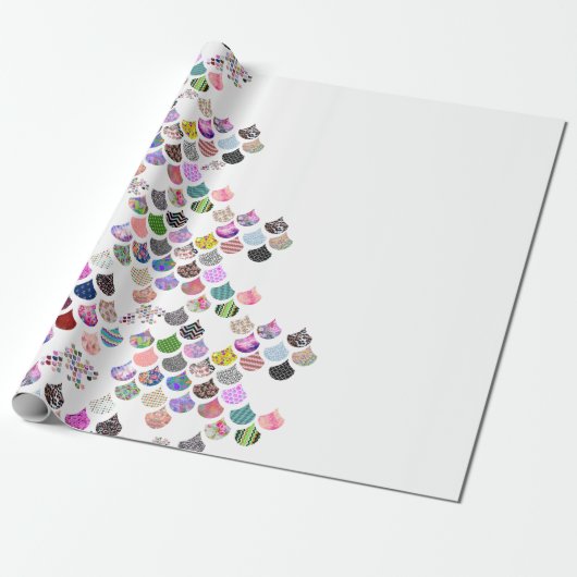 Wunderliches Zickzack ausgebogtes mit Blumenmuster Geschenkpapier (Ungerollt)