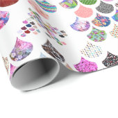 Wunderliches Zickzack ausgebogtes mit Blumenmuster Geschenkpapier (Rolleneckpunkt)