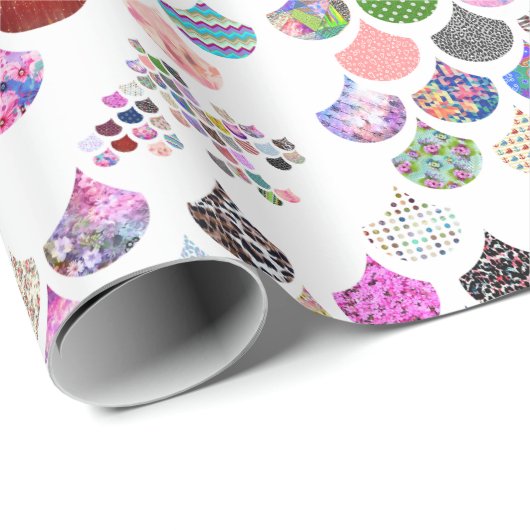 Wunderliches Zickzack ausgebogtes mit Blumenmuster Geschenkpapier (Rolleneckpunkt)