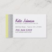 Wunderliches Zickzack und Punkte Visitenkarte (Rückseite)