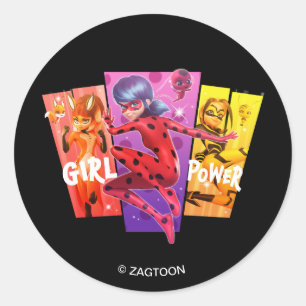 Wundermädchen   Girl-Power Runder Aufkleber