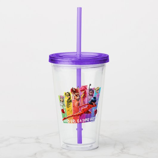 Wundermädchen | Jedes Mädchen ist ein Super-Held Acryltrinkbecher (Vorderseite)