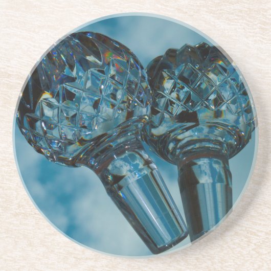 Wundern Sie sich beim Crystal Blue Skies Sandstein Untersetzer (Vorne)