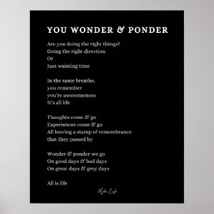 Wundern Sie sich selbst Liebe Pflegegegegedicht Pl Poster