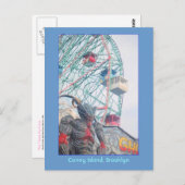 Wunderrad mit Dämon (Coney Is., NY) Postkarte (Vorne/Hinten)