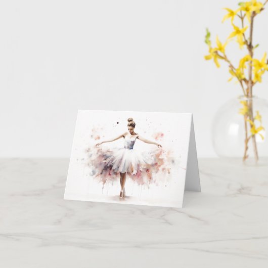 Wunderschön Ballet Dancer BLANK Karte (Gelbe Blume)