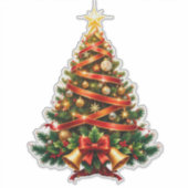 Wunderschön dekoriert Weihnachtsbaum Aufkleber (Vorderseite)
