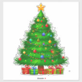 Wunderschön dekoriert Weihnachtsbaum Aufkleber (Blatt)