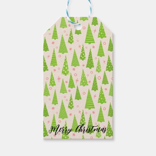 Wunderschön dekoriert Weihnachtsbaum Geschenkanhänger (Vorderseite)